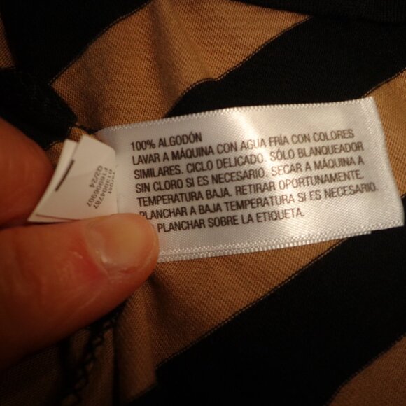 NWOT Universal Thread Striped T-Shirt M Cap Sleeves Black/Tan - Picture 12 of 12